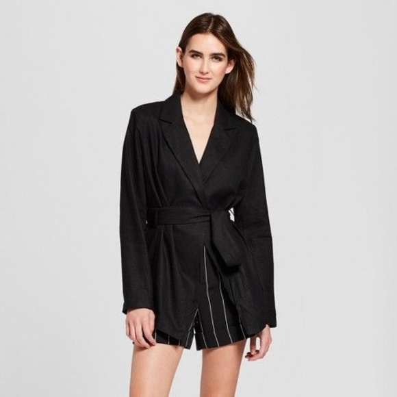 New WWW Black Long Sleeve Wrap Blazer Jacket NWT - Picture 8 of 8